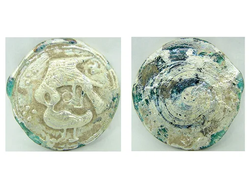 Glass Medallion with Molded Decoration