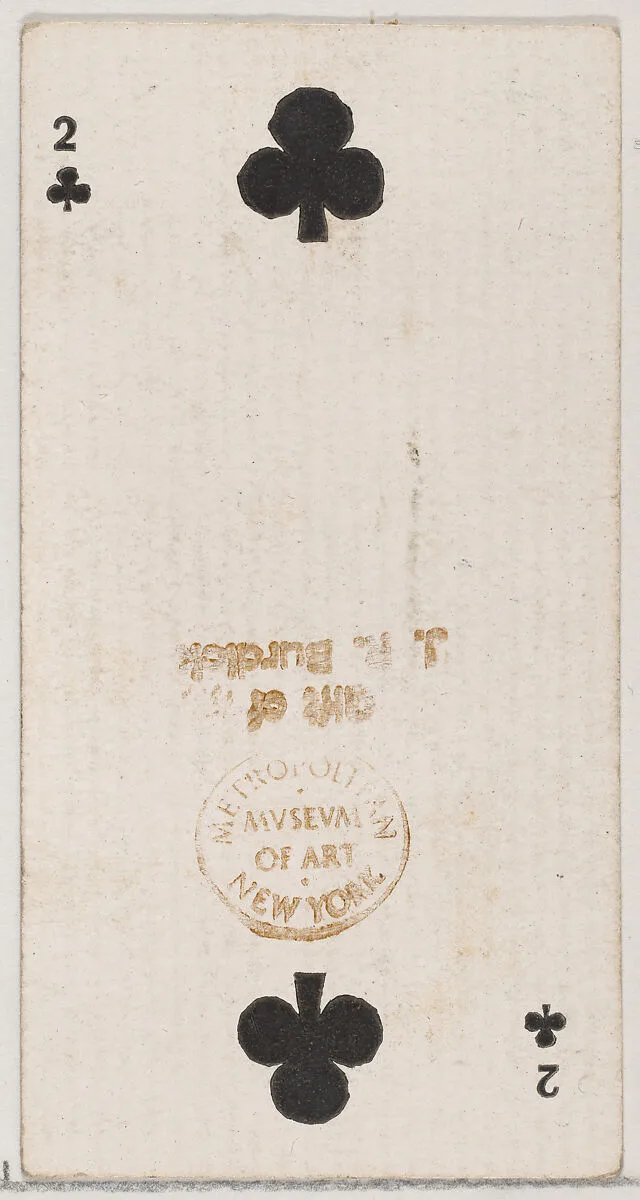 Two of Clubs (black), from the Playing Cards series (N84) for Duke brand cigarettes — W. Duke, Sons & Co.