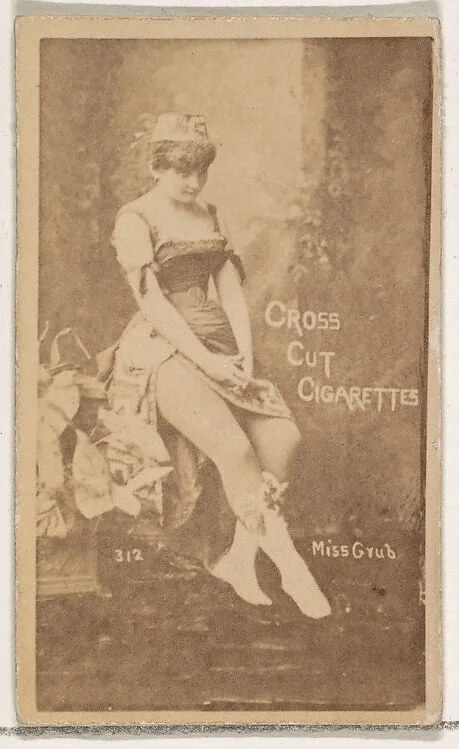 Card Number 312, Miss Grub, from the Actors and Actresses series (N145-1) issued by Duke Sons & Co. to promote Cross Cut Cigarettes — W. Duke, Sons & Co.