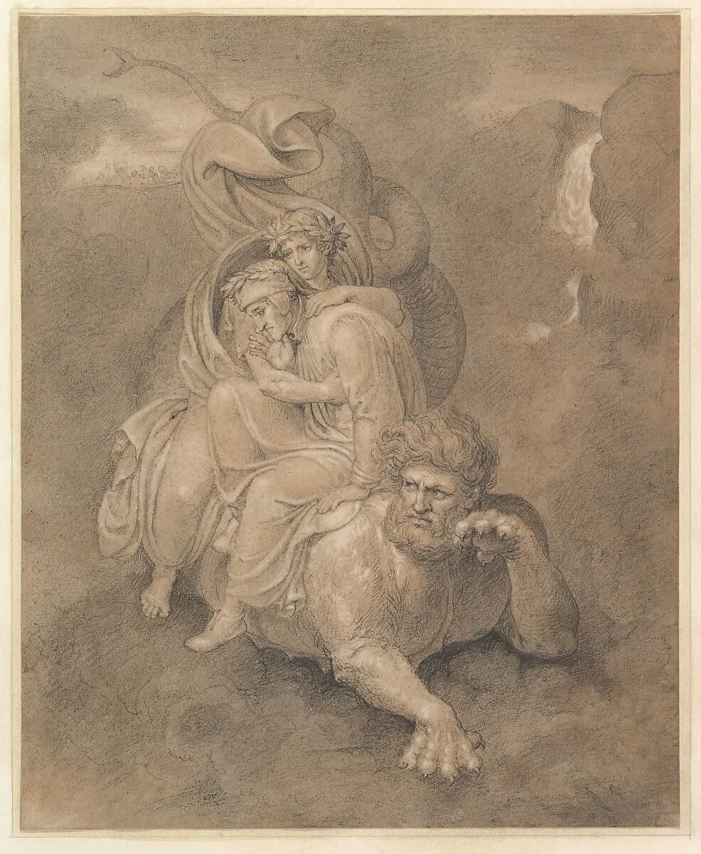 Dante and Virgil on the back of Geryon — Bertel Thorvaldsen
