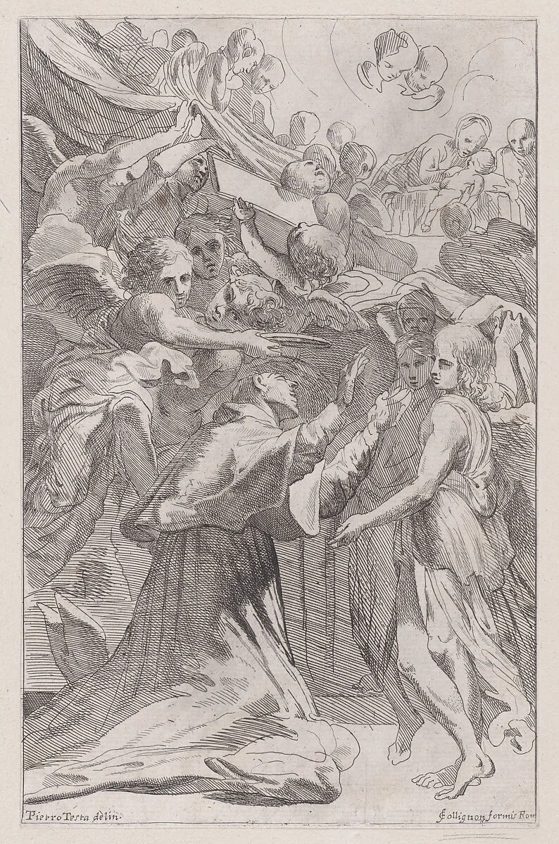St. Carlo Borromeo surrounded by angels — Pietro Testa|François Collignon