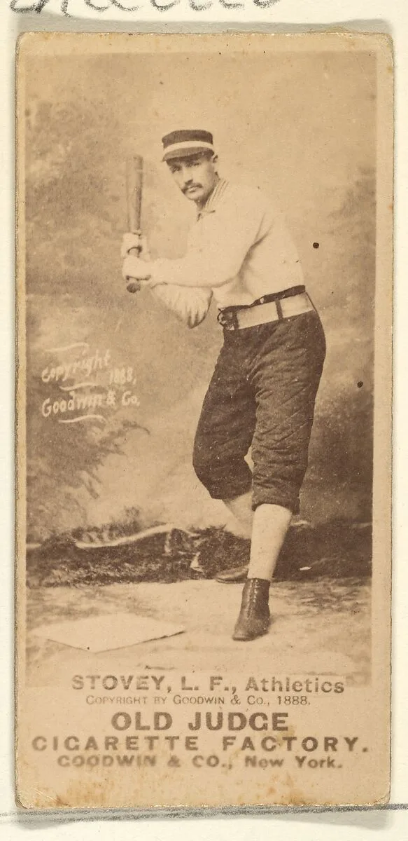Stovey, Left Field, Philadelphia Athletics, from the Old Judge series (N172) for Old Judge Cigarettes — Goodwin & Company