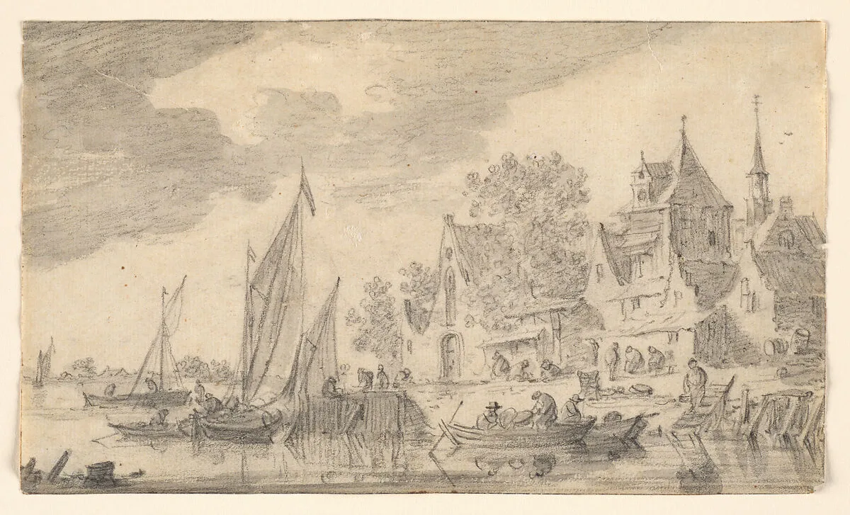 Landing Place by a Town — Jan van Goyen