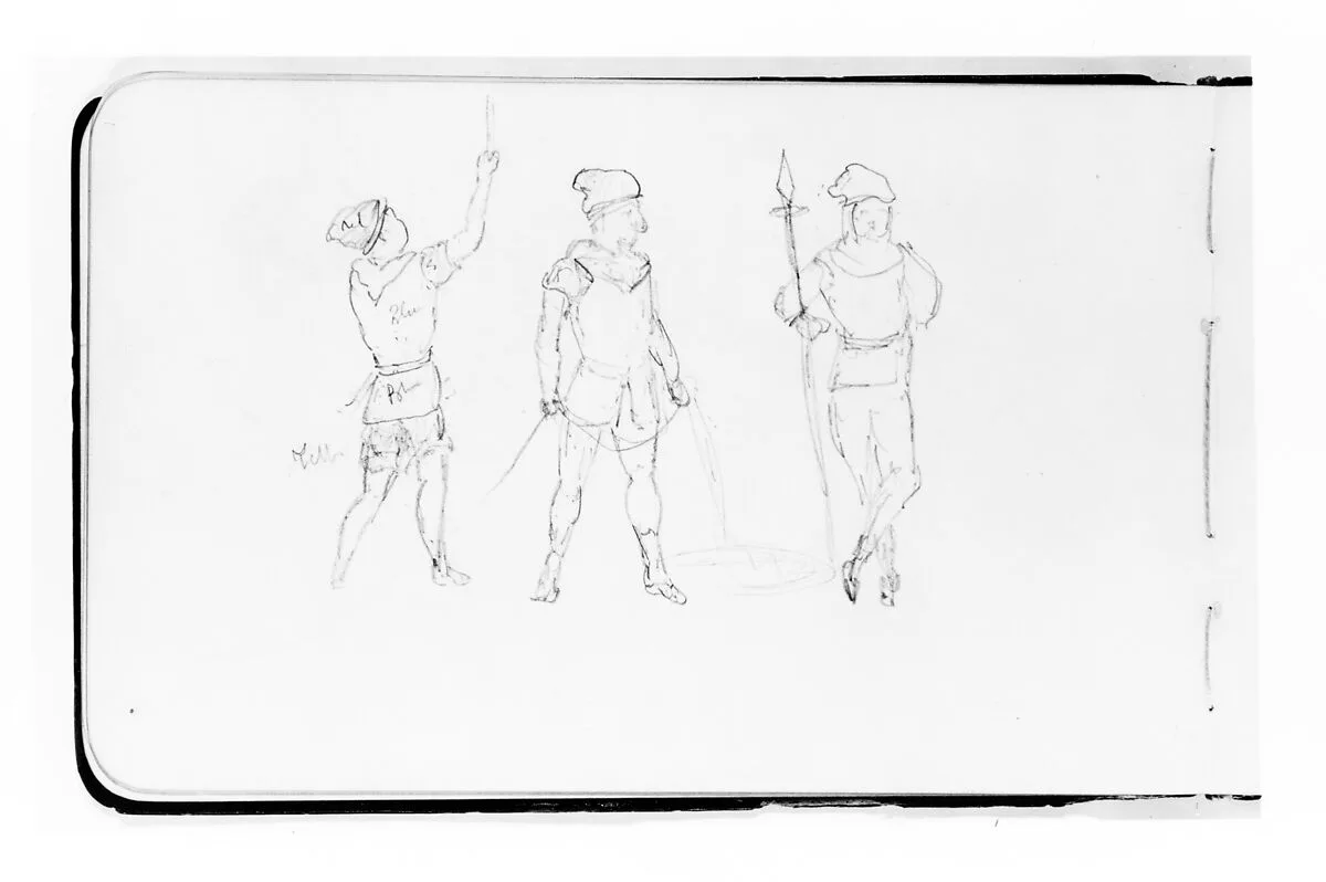 Three Figures (from Sketchbook) — Albert Bierstadt