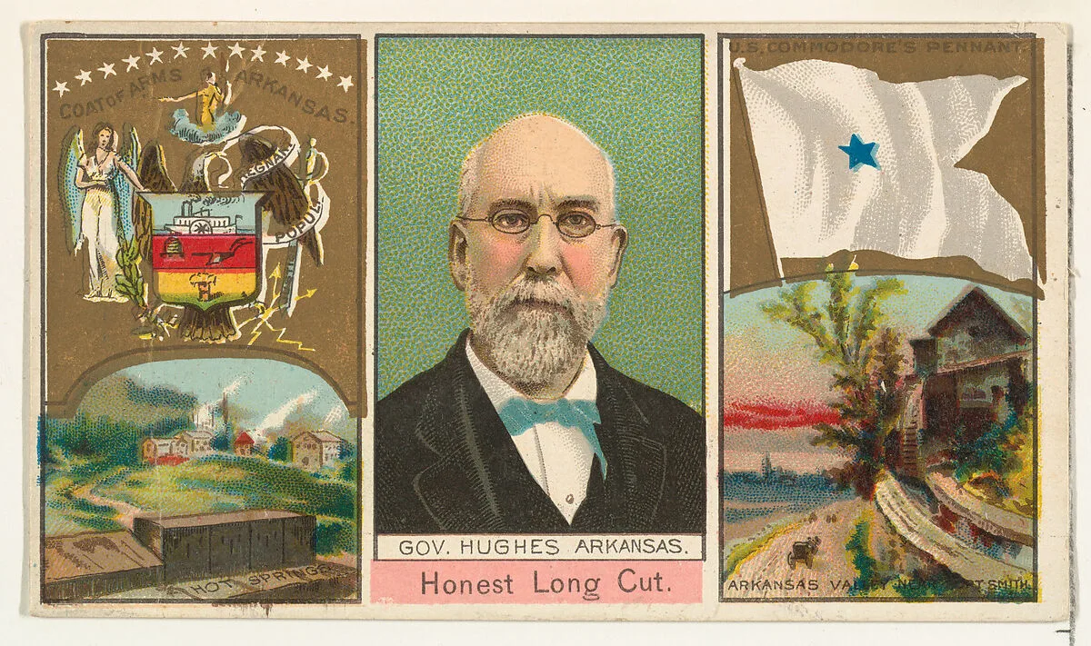 Governor Hughes, Arkansas, from "Governors, Arms, Etc." series (N133-1), issued by Duke Sons & Co. — W. Duke, Sons & Co.