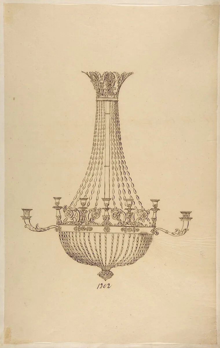 Design for a Chandelier — Anonymous, French, 19th century