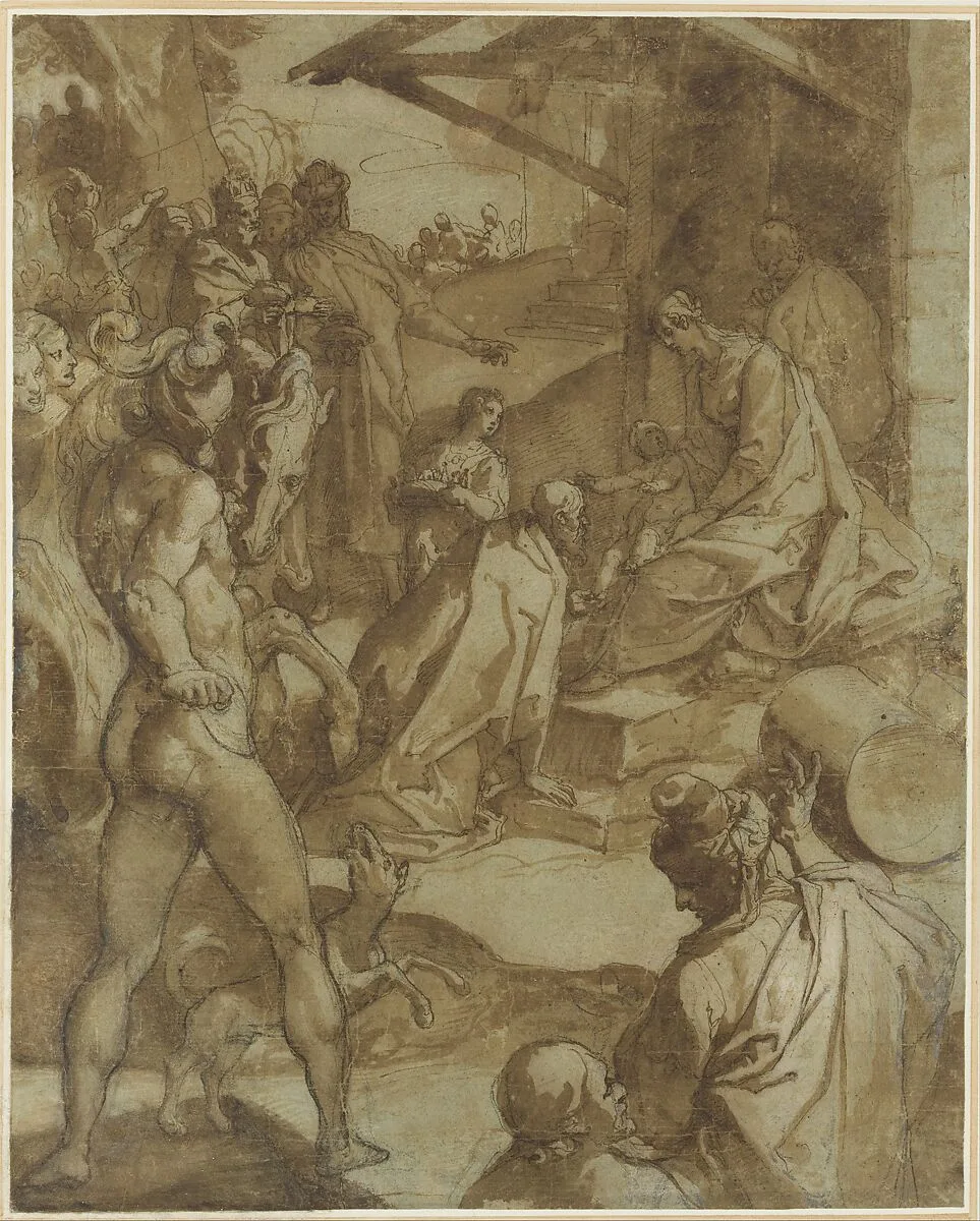 The Adoration of the Magi — Raffaellino da Reggio (Raffaello Motta)