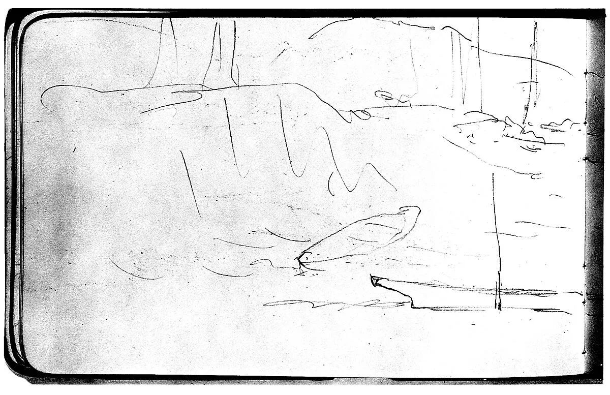 Sketch of Boats on a Shore (from Sketchbook) — Albert Bierstadt