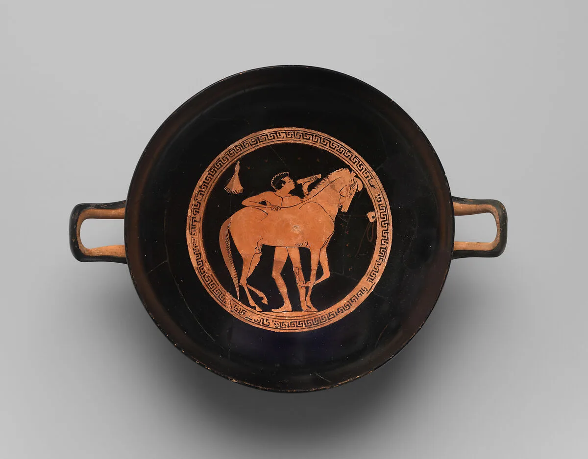Terracotta kylix (drinking cup) — Onesimos