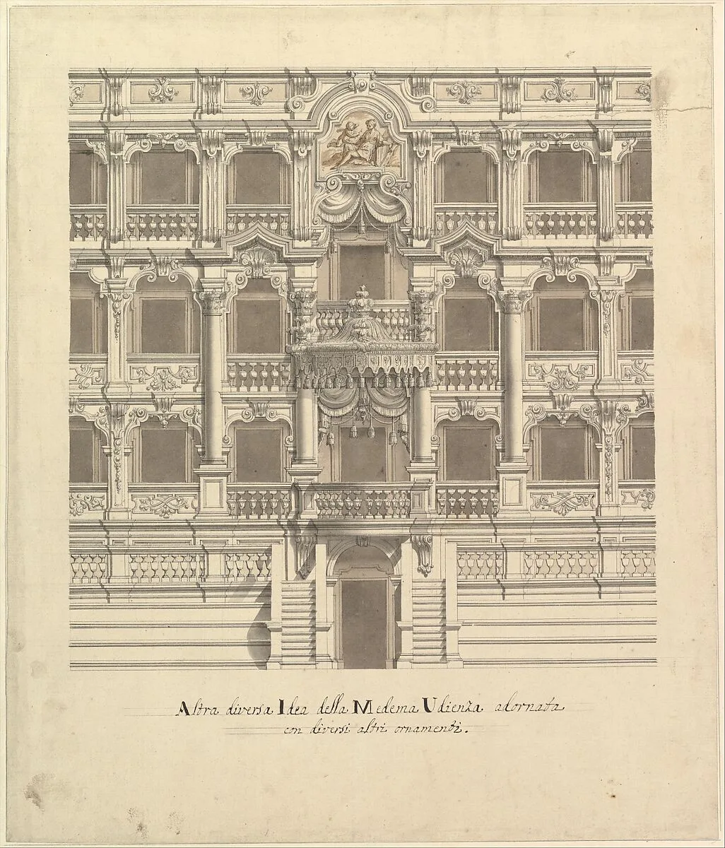 Views of a Theater (Bayreuth): Interior Elevation of the Theater Showing Royal Box — Giuseppe Galli Bibiena