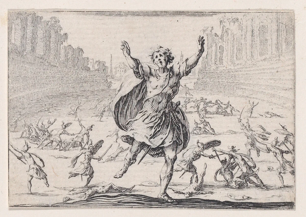 Escarmouche dans un Cirque (Skirmish in a Circus), from Les Caprices Series A, The Florence Set — Jacques Callot|Lorenzo de' Medici