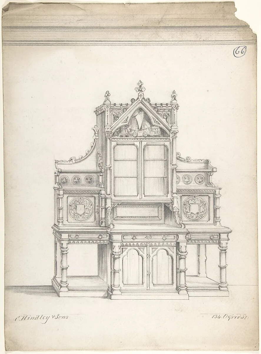 Design for Gothic Sideboard — Charles Hindley and Sons