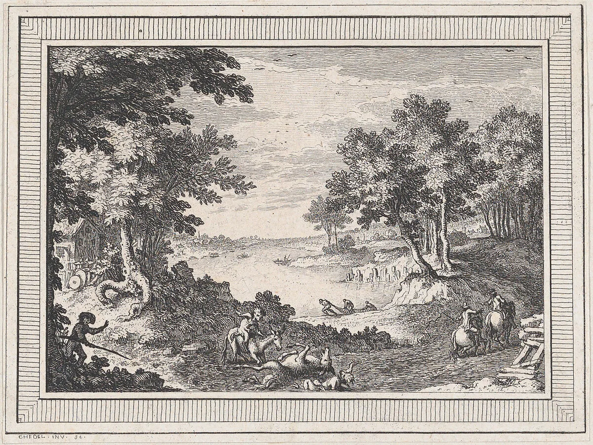 Landscape, from a series of six landscapes dedicated to Madame La Marquise de Pompadour — Quentin Pierre Chedel
