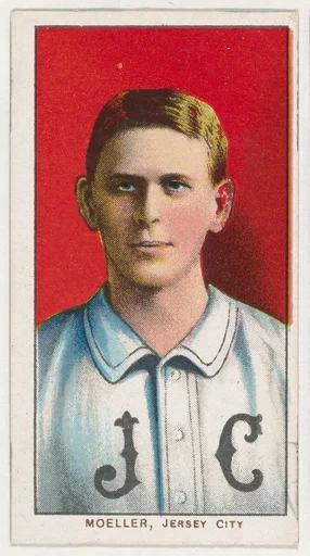Moeller, Jersey City, Eastern League, from the White Border series (T206) for the American Tobacco Company