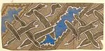 Frieze with a Pattern of Blue Parallelograms and Overlapping Cellular Designs — Anonymous, French, 20th century