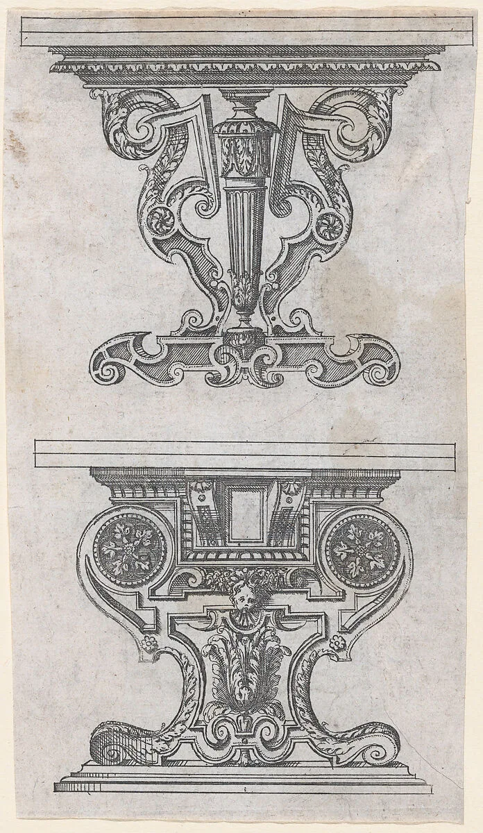 Two Table Designs — Jacques Androuet Du Cerceau