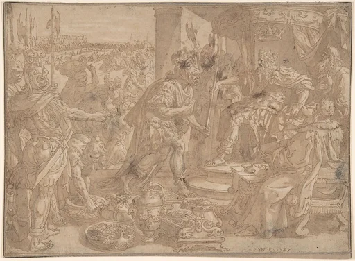 Holofernes before Nebuchadnezzar (Judith 2:4-13)