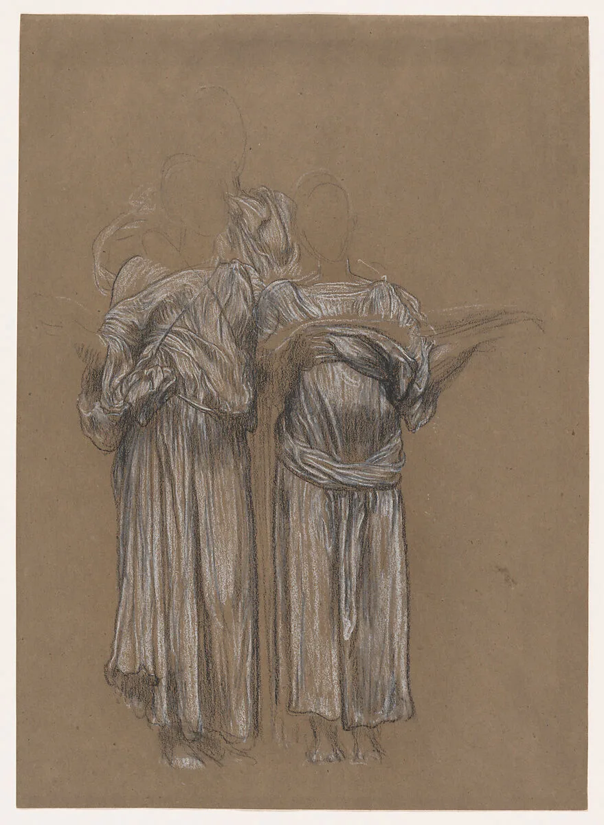 Study of Three Standing Draped Female Figures for "Music" — Frederic, Lord Leighton