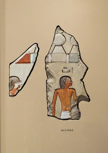 Relief, tomb of Khety: two men with curly wigs