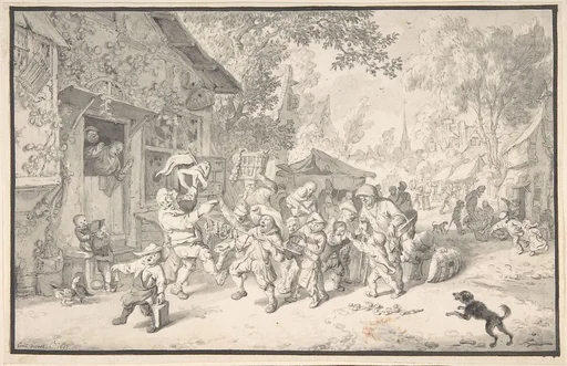 An Itinerant Peddler in a Village