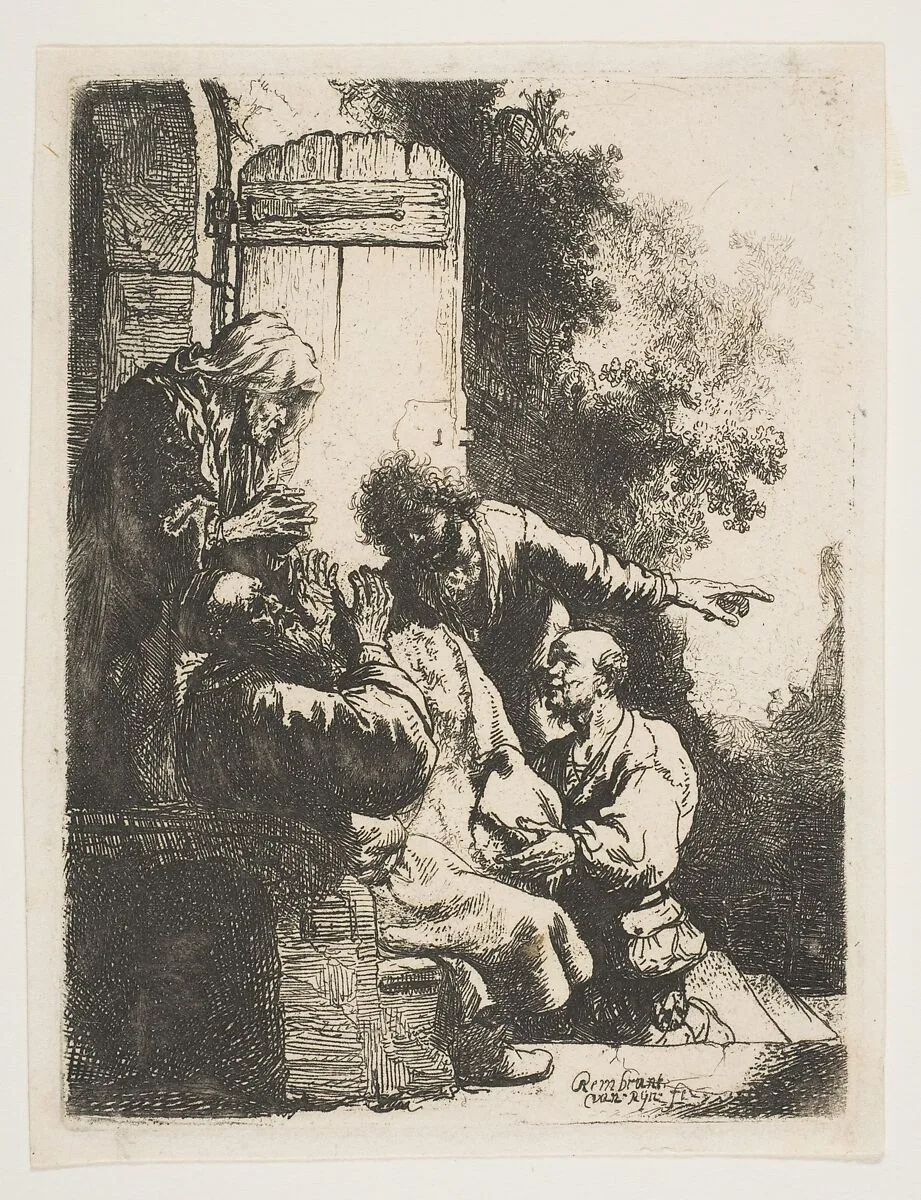 Joseph's Coat Brought to Jacob — Rembrandt (Rembrandt van Rijn)