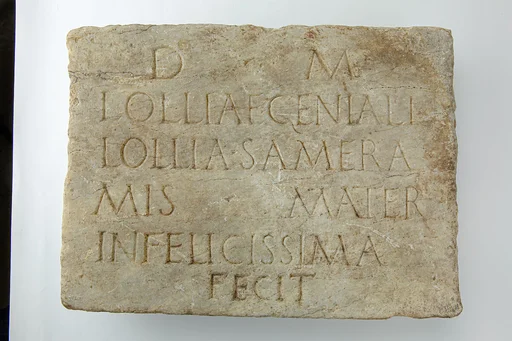 Marble plaque with funerary inscription
