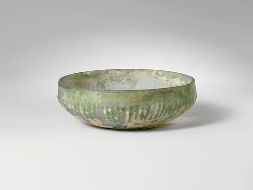 Glass ribbed bowl