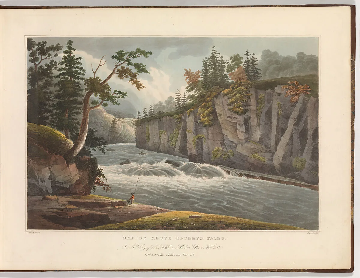 Rapids Above Hadley's Falls (No. 4 of The Hudson River Portfolio) — John Hill|William Guy Wall|Henry J. Megarey