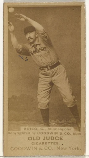 William Frederick "Bill" Krieg, Catcher, Minneapolis, from the Old Judge series (N172) for Old Judge Cigarettes