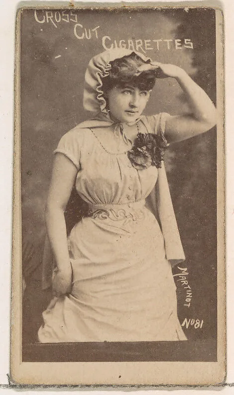Card Number 81, Sadie Martinot, from the Actors and Actresses series (N145-1) issued by Duke Sons & Co. to promote Cross Cut Cigarettes — W. Duke, Sons & Co.