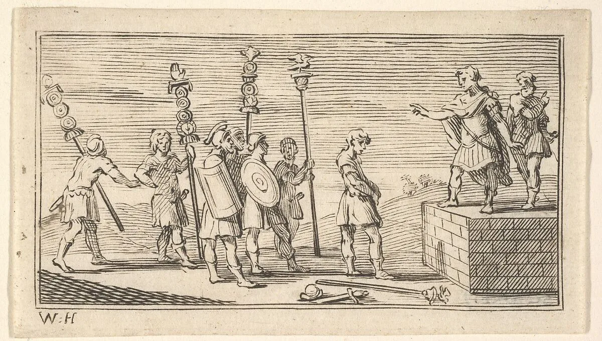 Shameful Discharge (John Beaver, Roman Military Punishments, 1725) — William Hogarth|John Beaver