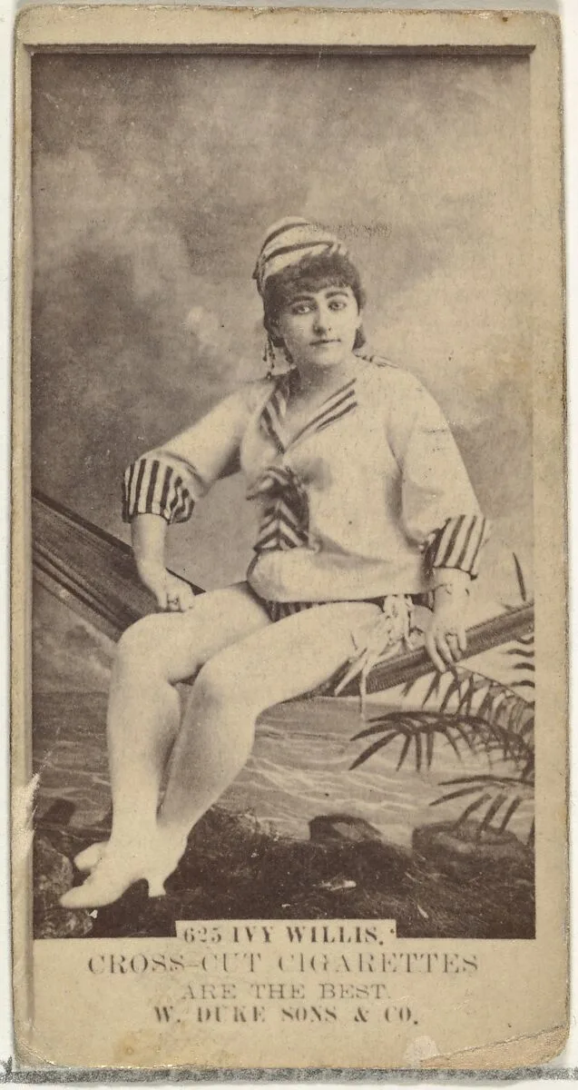 Card Number 625, Ivy Willis, from the Actors and Actresses series (N145-3) issued by Duke Sons & Co. to promote Cross Cut Cigarettes — W. Duke, Sons & Co.