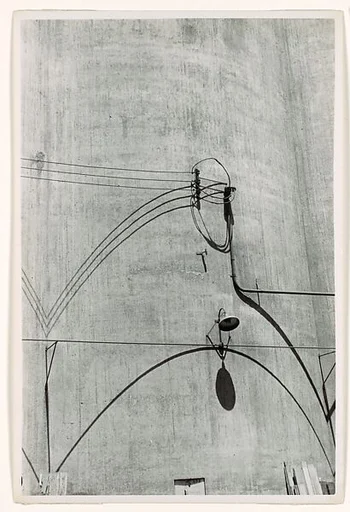 [Grain Elevator with Wires, Lamp and Shadows]
