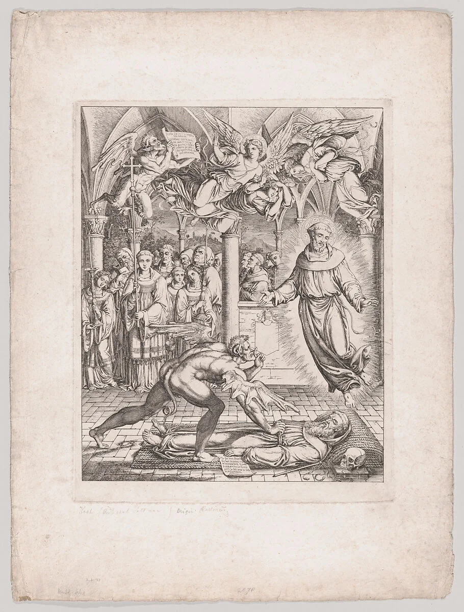 Battle of Satan with St. Francis for the Soul of the Monk Guido of Montefeltro — Joseph Anton Koch