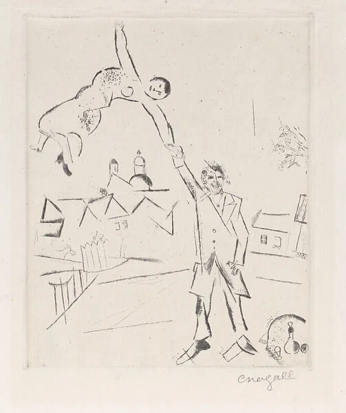 Self-Portrait with Woman — Marc Chagall