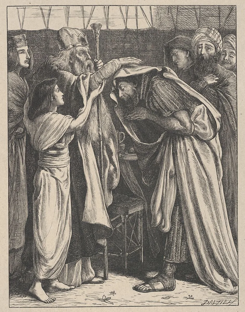Melchizedek Blesses Abram, from "Dalziels' Bible Gallery" — Camden Press|Scribner and Welford|Dalziel Brothers|Simeon Solomon