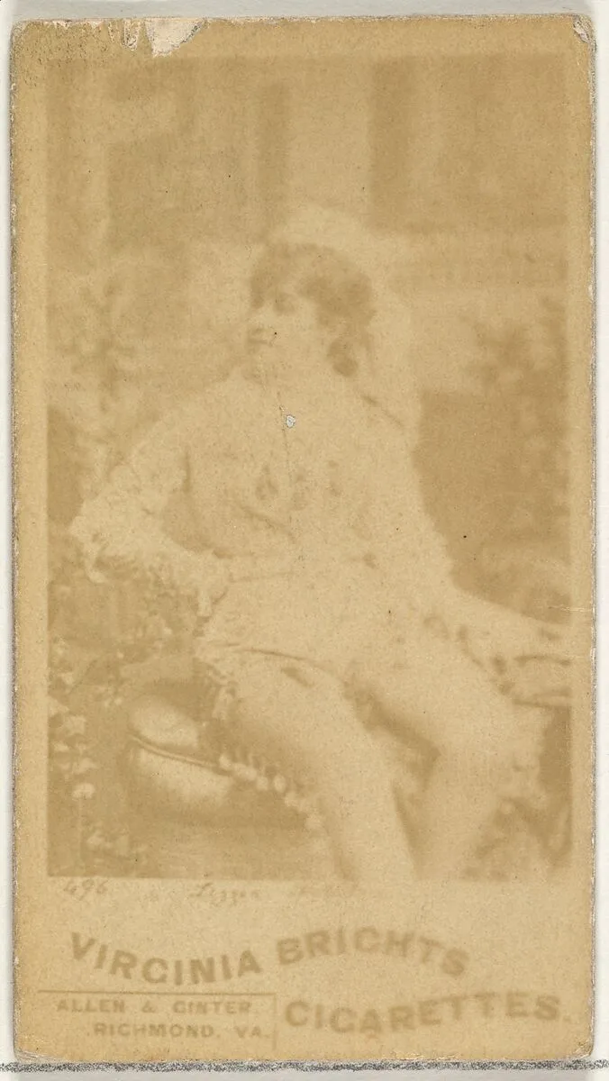 Card 496, from the Actors and Actresses series (N45, Type 1) for Virginia Brights Cigarettes — Allen & Ginter