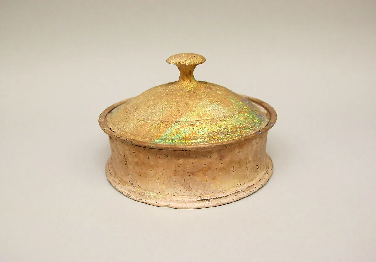 Glass pyxis (box with lid) — Unknown