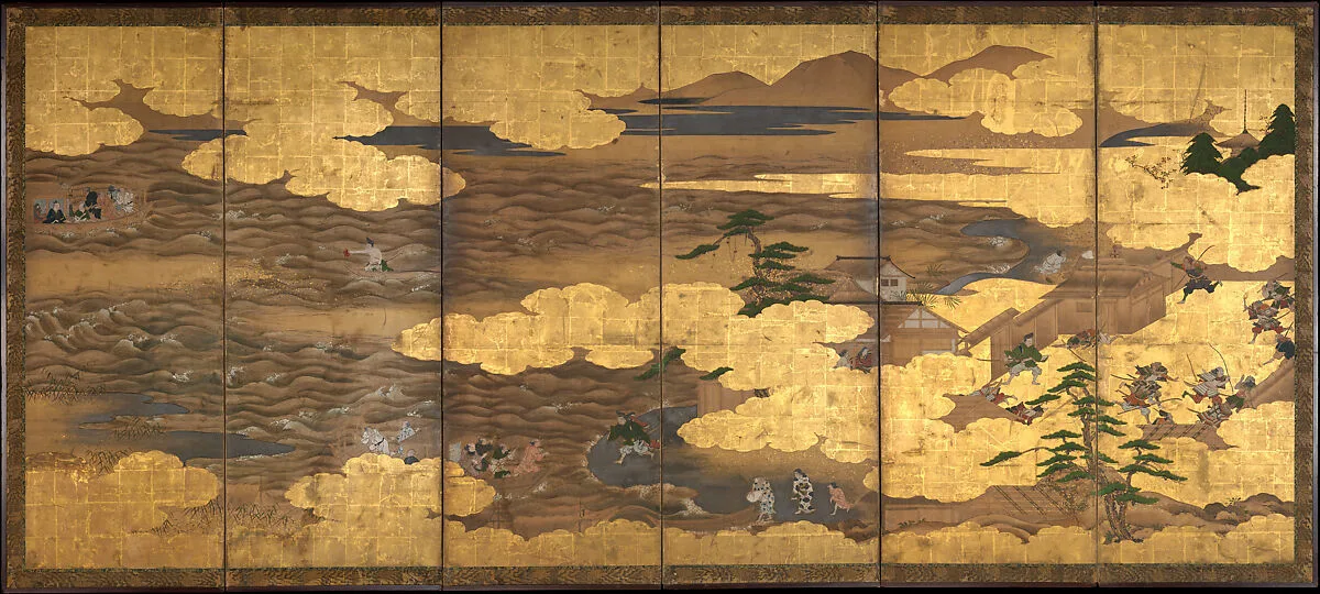 新曲図屏風|“Takebun,” from the Musical Drama “The New Piece” (“Shinkyoku”) — Unknown