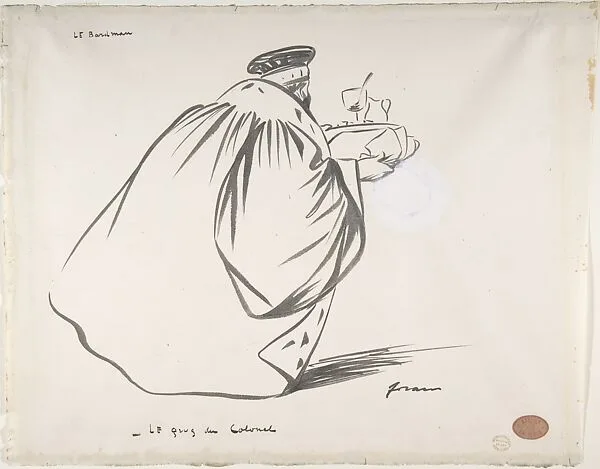 The Barman: The Colonel's Drink. Caricature of Criminal Court Judge, Alphonse Bard — Jean-Louis Forain