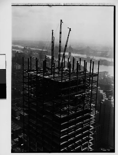 [Chrysler Building Construction Site, From Roof of Chanin Building, New York City]