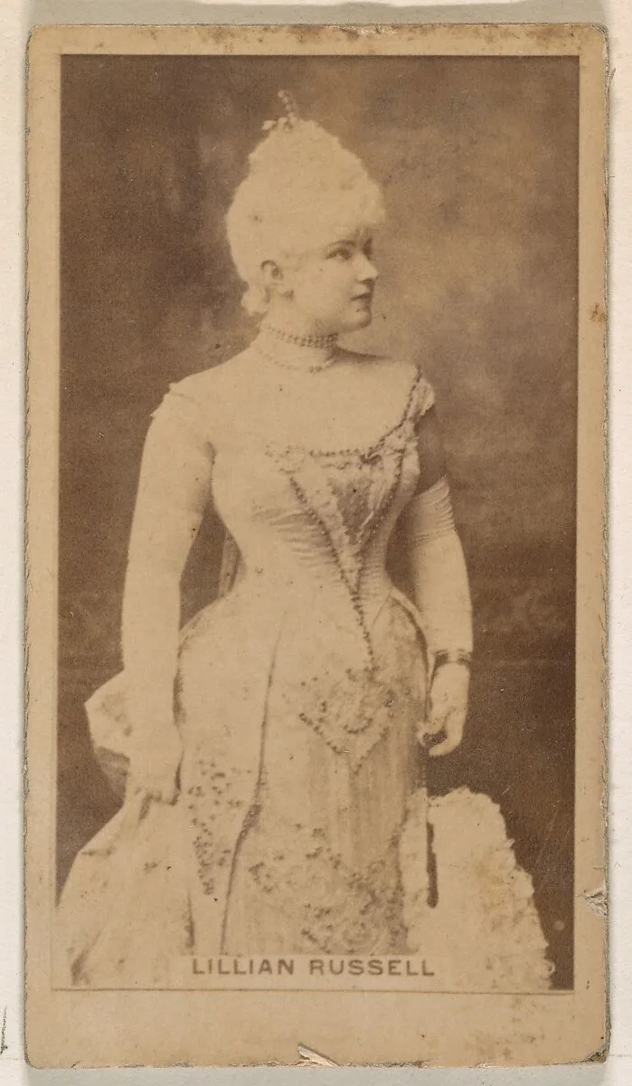 Lillian Russell, from the Actresses series (N245) issued by Kinney Brothers to promote Sweet Caporal Cigarettes — Kinney Brothers Tobacco Company