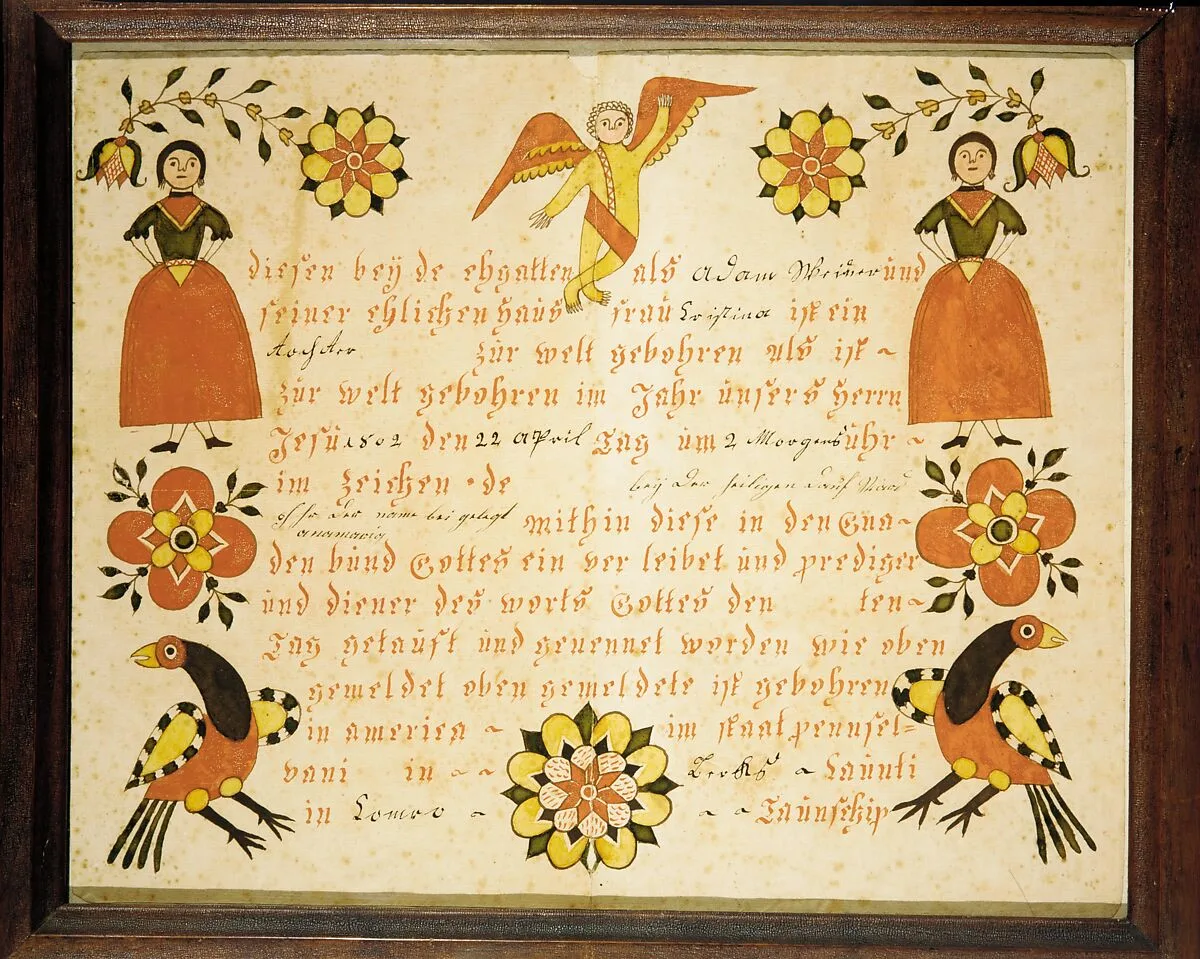 Birth and Baptismal Certificate — Unknown