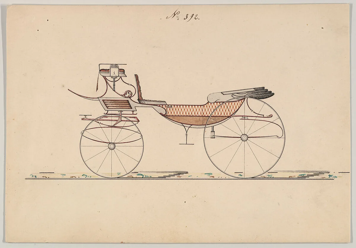 Design for Vis-à-vis/ Barouche, no. 392 — Brewster & Co.