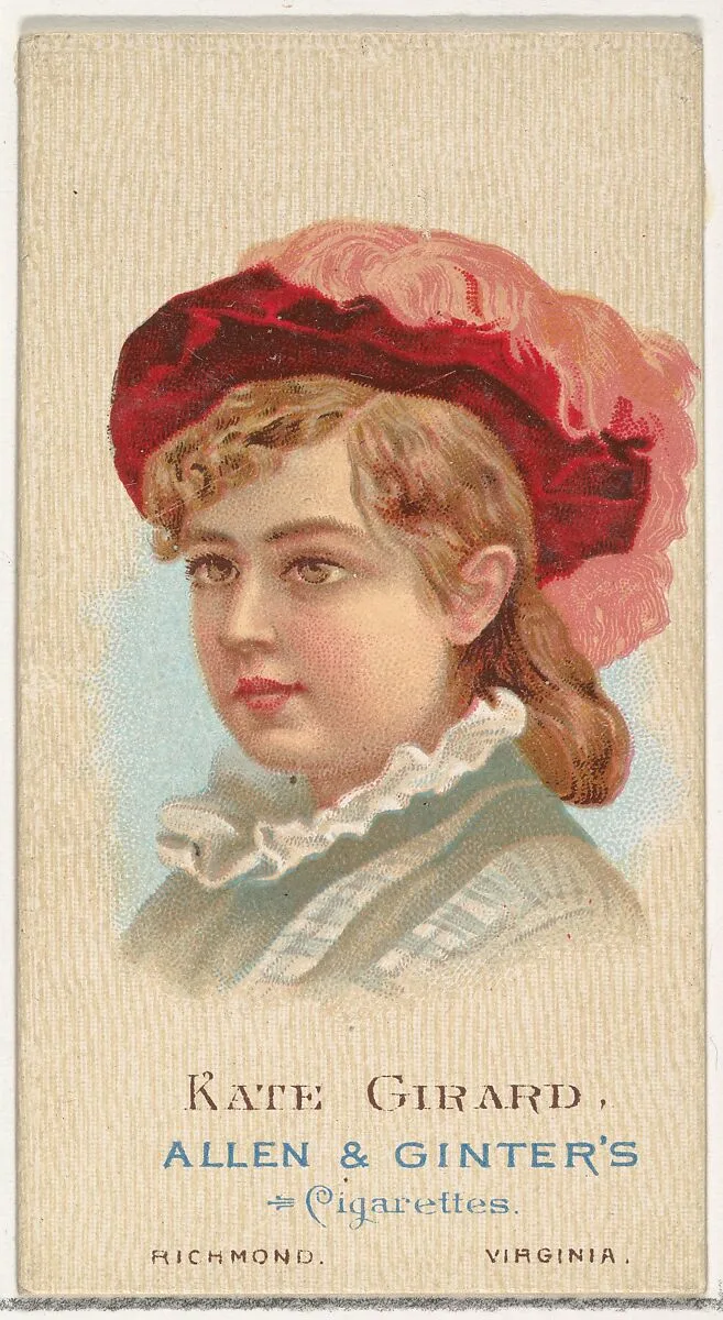 Kate Girard, from World's Beauties, Series 2 (N27) for Allen & Ginter Cigarettes — Lindner, Eddy & Claus|Allen & Ginter
