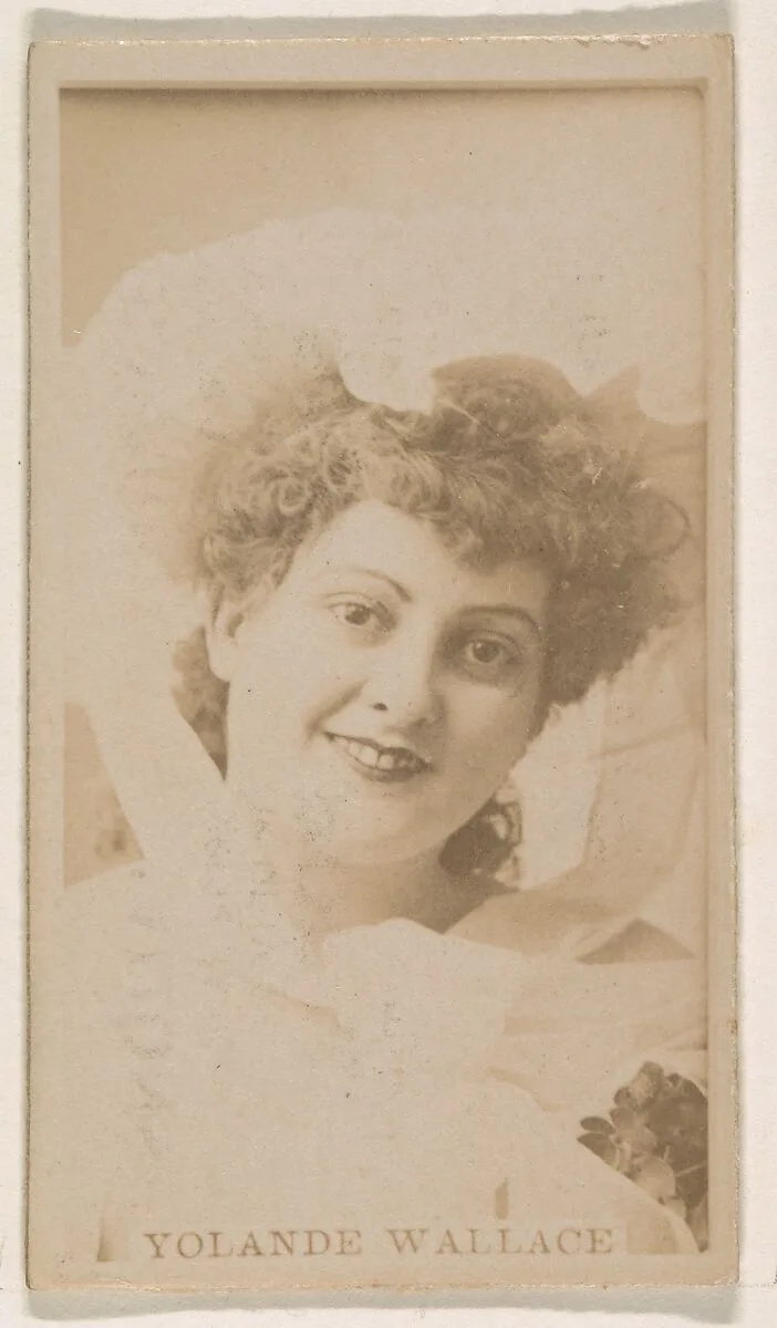 Yolande Wallace, from the Actresses series (N245) issued by Kinney Brothers to promote Sweet Caporal Cigarettes — Kinney Brothers Tobacco Company