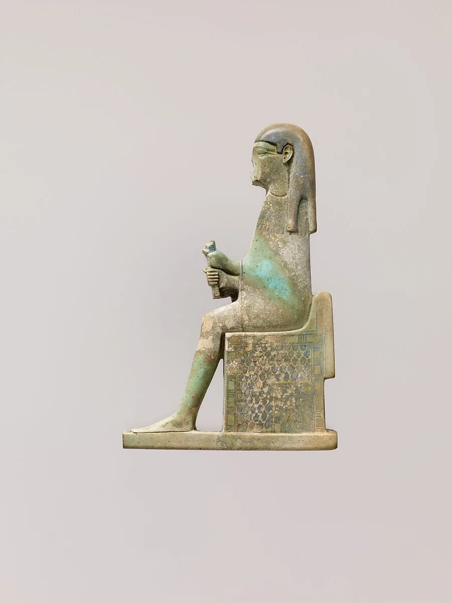 Inlay depicting enthroned god — Unknown