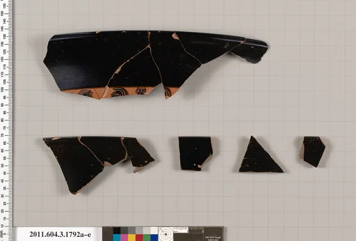Terracotta fragments of a kylix: Band cup (drinking cup)