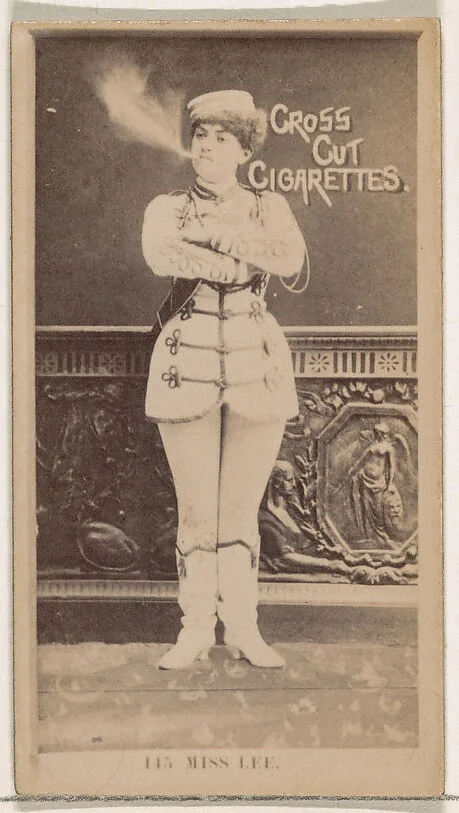 Card Number 145, Miss Lee, from the Actors and Actresses series (N145-2) issued by Duke Sons & Co. to promote Cross Cut Cigarettes — W. Duke, Sons & Co.