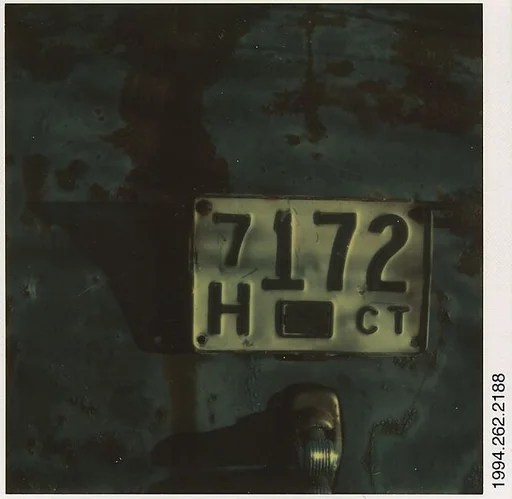 [Detail of Junked Automobile: Connecticut License Plate]